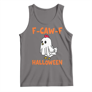 F Caw F Ghost Chicken Costume Tank Top Funny Cute Halloween Poultry Lover TS02 Deep Heather Print Your Wear
