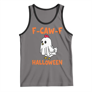 F Caw F Ghost Chicken Costume Tank Top Funny Cute Halloween Poultry Lover TS02 Deep Heather Black Print Your Wear