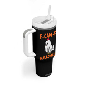 F Caw F Ghost Chicken Costume Tumbler With Handle Funny Cute Halloween Poultry Lover TS02 Print Your Wear