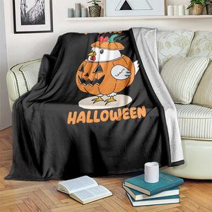 F Caw F Chicken Cute Halloween Costume Throw Blanket Funny Jack O LAttern Poultry Meme Fall Vibes TS02 Print Your Wear