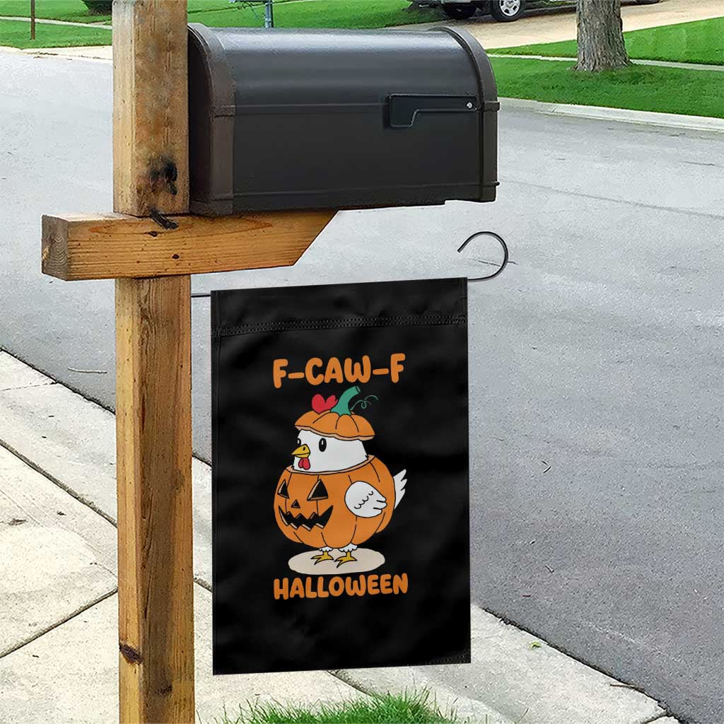 F Caw F Chicken Cute Halloween Costume Garden Flag Funny Jack O LAttern Poultry Meme Fall Vibes TS02 Print Your Wear