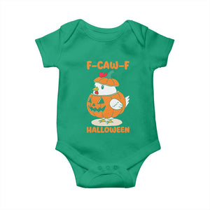 F Caw F Chicken Cute Halloween Costume Baby Onesie Funny Jack O LAttern Poultry Meme Fall Vibes TS02 Irish Green Print Your Wear