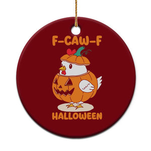 F Caw F Chicken Cute Halloween Costume Ceramic Ornament Funny Jack O LAttern Poultry Meme Fall Vibes TS02 1pc Red Print Your Wear