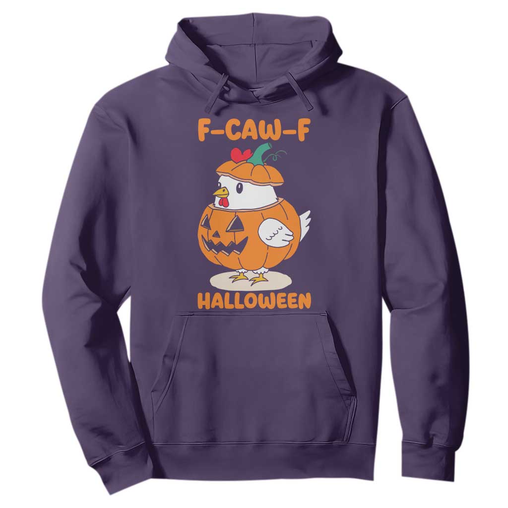F Caw F Chicken Cute Halloween Costume Hoodie Funny Jack O LAttern Poultry Meme Fall Vibes TS02 Purple Print Your Wear