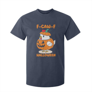 F Caw F Chicken Cute Halloween Costume T Shirt For Kid Funny Jack O LAttern Poultry Meme Fall Vibes TS02 Navy Print Your Wear