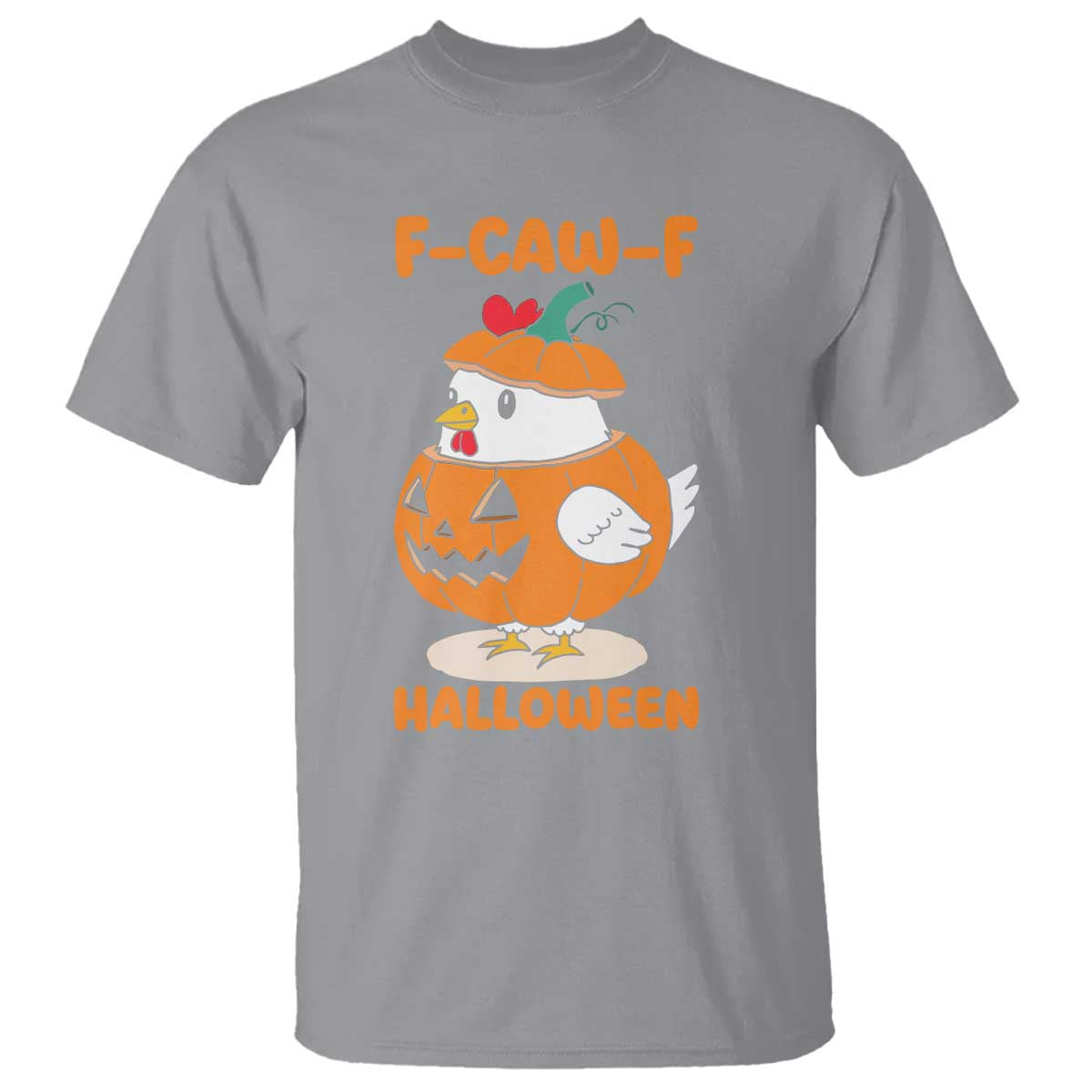 F Caw F Chicken Cute Halloween Costume T Shirt Funny Jack O LAttern Poultry Meme Fall Vibes TS02 Sport Gray Print Your Wear