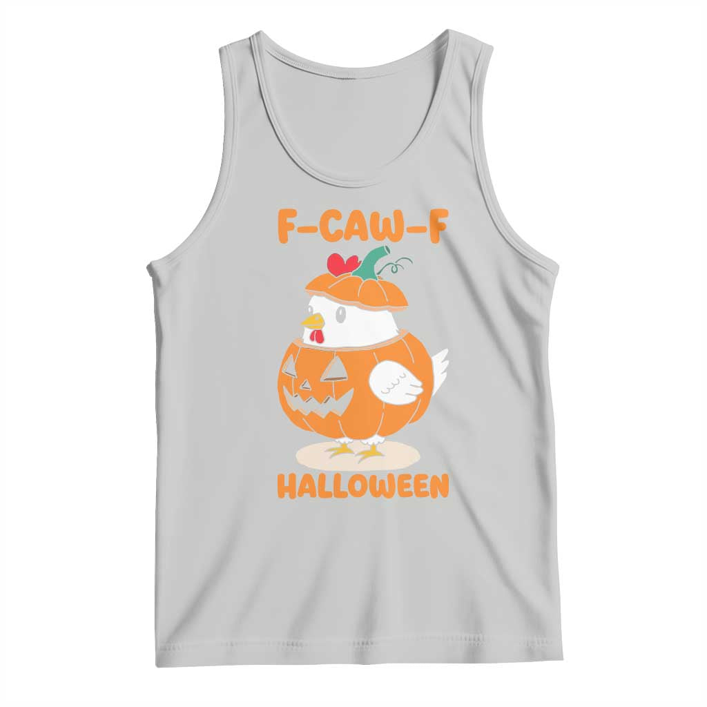 F Caw F Chicken Cute Halloween Costume Tank Top Funny Jack O LAttern Poultry Meme Fall Vibes TS02 Ash Print Your Wear