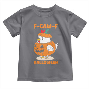 F Caw F Chicken Cute Halloween Costume Toddler T Shirt Funny Jack O LAttern Poultry Meme Fall Vibes TS02 Charcoal Print Your Wear
