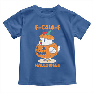 F Caw F Chicken Cute Halloween Costume Toddler T Shirt Funny Jack O LAttern Poultry Meme Fall Vibes TS02 Royal Blue Print Your Wear