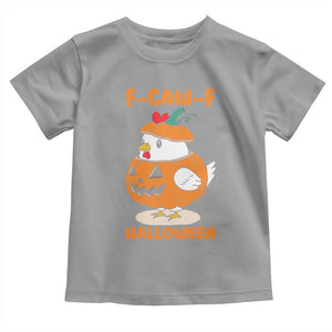 F Caw F Chicken Cute Halloween Costume Toddler T Shirt Funny Jack O LAttern Poultry Meme Fall Vibes TS02 Sport Gray Print Your Wear