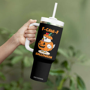 F Caw F Chicken Cute Halloween Costume Tumbler With Handle Funny Jack O LAttern Poultry Meme Fall Vibes TS02 Print Your Wear