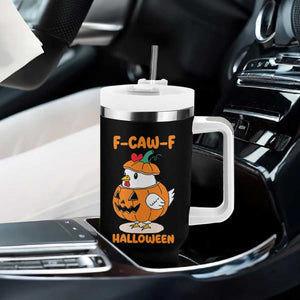 F Caw F Chicken Cute Halloween Costume Tumbler With Handle Funny Jack O LAttern Poultry Meme Fall Vibes TS02 Print Your Wear