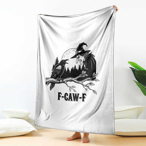 F Caw F Gothic Raven and Witch Throw Blanket Funny Halloween Spooky October Vibes TS02 Print Your Wear