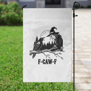 F Caw F Gothic Raven and Witch Garden Flag Funny Halloween Spooky October Vibes TS02 Print Your Wear