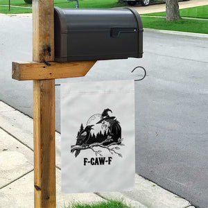 F Caw F Gothic Raven and Witch Garden Flag Funny Halloween Spooky October Vibes TS02 Print Your Wear