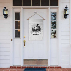 F Caw F Gothic Raven and Witch Garden Flag Funny Halloween Spooky October Vibes TS02 Print Your Wear
