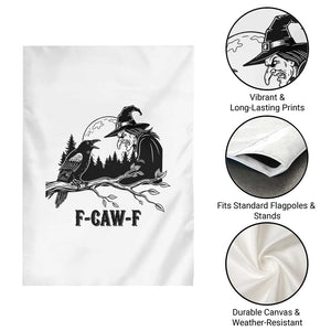 F Caw F Gothic Raven and Witch Garden Flag Funny Halloween Spooky October Vibes TS02 Print Your Wear