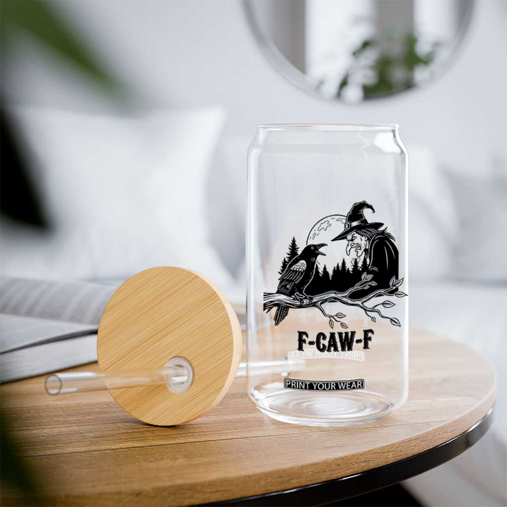 F Caw F Gothic Raven and Witch Glass Can Funny Halloween Spooky October Vibes TS02 Print Your Wear