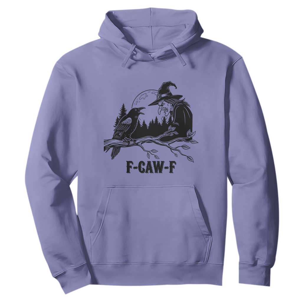 F Caw F Gothic Raven and Witch Hoodie Funny Halloween Spooky October Vibes TS02 Violet Print Your Wear