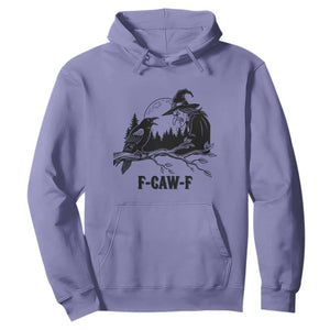 F Caw F Gothic Raven and Witch Hoodie Funny Halloween Spooky October Vibes TS02 Violet Print Your Wear