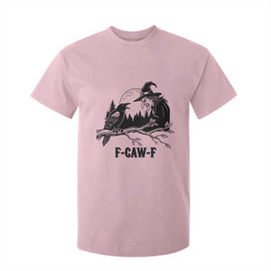 F Caw F Gothic Raven and Witch T Shirt For Kid Funny Halloween Spooky October Vibes TS02 Light Pink Print Your Wear