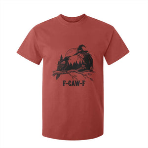 F Caw F Gothic Raven and Witch T Shirt For Kid Funny Halloween Spooky October Vibes TS02 Red Print Your Wear