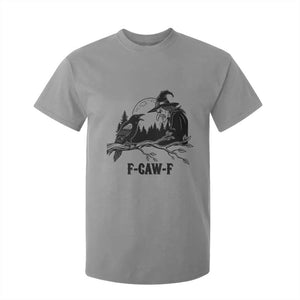 F Caw F Gothic Raven and Witch T Shirt For Kid Funny Halloween Spooky October Vibes TS02 Sport Gray Print Your Wear