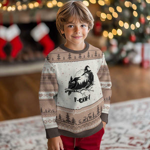 F Caw F Gothic Raven and Witch Ugly Christmas Sweater Funny Halloween Spooky October Vibes TS02 Mocha Mousse Print Your Wear