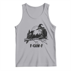 F Caw F Gothic Raven and Witch Tank Top Funny Halloween Spooky October Vibes TS02 Athletic Heather Print Your Wear