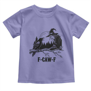 F Caw F Gothic Raven and Witch Toddler T Shirt Funny Halloween Spooky October Vibes TS02 Violet Print Your Wear