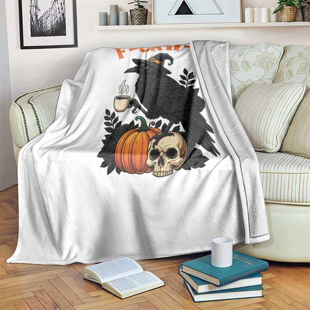 F Caw F Raven Witch Coffee Throw Blanket Funny Halloween Sarcastic Gothic Bird with Attitude TS02 Print Your Wear