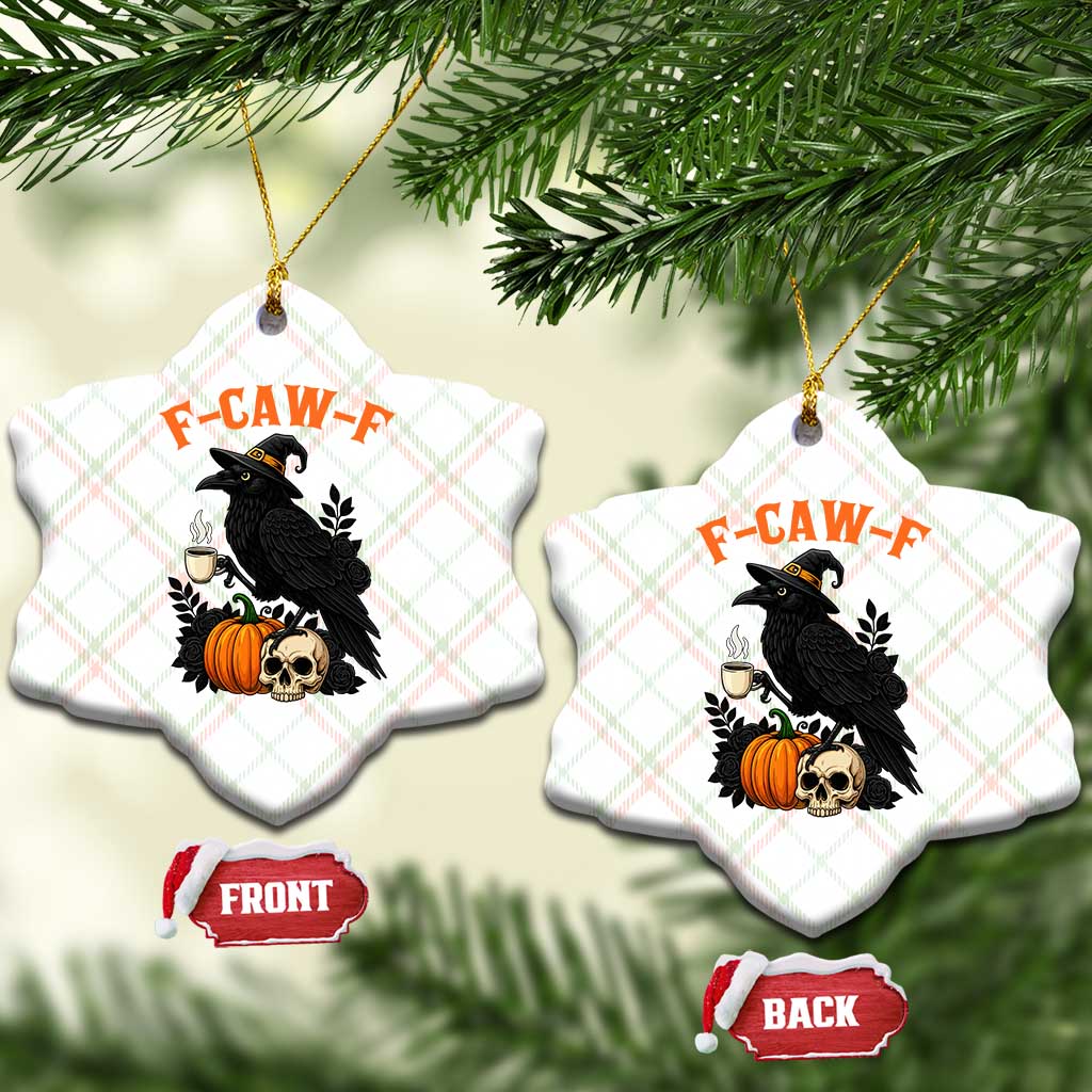 F Caw F Raven Witch Coffee Ceramic Ornament Funny Halloween Sarcastic Gothic Bird with Attitude TS02 Print Your Wear