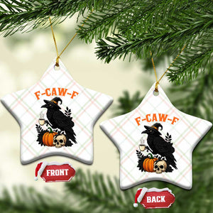 F Caw F Raven Witch Coffee Ceramic Ornament Funny Halloween Sarcastic Gothic Bird with Attitude TS02 Print Your Wear