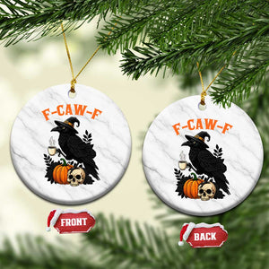 F Caw F Raven Witch Coffee Ceramic Ornament Funny Halloween Sarcastic Gothic Bird with Attitude TS02 1pc White Marble Print Your Wear