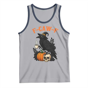 F Caw F Raven Witch Coffee Tank Top Funny Halloween Sarcastic Gothic Bird with Attitude TS02 Athletic Heather Navy Print Your Wear