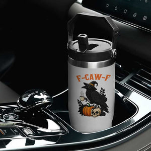 F Caw F Raven Witch Coffee Flip Straw Tumbler Funny Halloween Sarcastic Gothic Bird with Attitude TS02 Print Your Wear