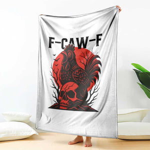 F Caw F Gothic Chicken Horror Throw Blanket Creepy Skull Rooster Halloween Dark Humor TS02 Print Your Wear