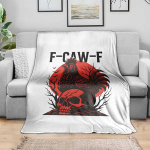F Caw F Gothic Chicken Horror Throw Blanket Creepy Skull Rooster Halloween Dark Humor TS02 Print Your Wear