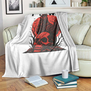 F Caw F Gothic Chicken Horror Throw Blanket Creepy Skull Rooster Halloween Dark Humor TS02 Print Your Wear