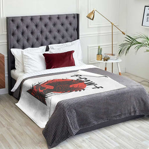 F Caw F Gothic Chicken Horror Throw Blanket Creepy Skull Rooster Halloween Dark Humor TS02 Print Your Wear