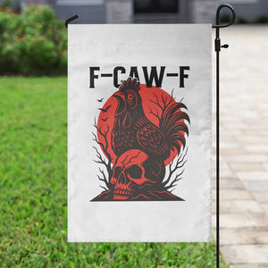 F Caw F Gothic Chicken Horror Garden Flag Creepy Skull Rooster Halloween Dark Humor TS02 Print Your Wear