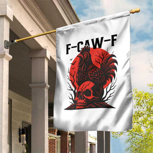 F Caw F Gothic Chicken Horror Garden Flag Creepy Skull Rooster Halloween Dark Humor TS02 Print Your Wear