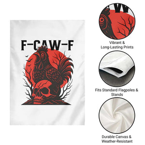 F Caw F Gothic Chicken Horror Garden Flag Creepy Skull Rooster Halloween Dark Humor TS02 Print Your Wear