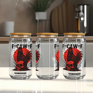 F Caw F Gothic Chicken Horror Glass Can Creepy Skull Rooster Halloween Dark Humor TS02 Print Your Wear