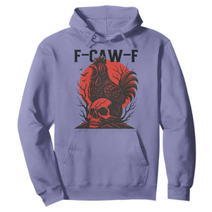 F Caw F Gothic Chicken Horror Hoodie Creepy Skull Rooster Halloween Dark Humor TS02 Violet Print Your Wear