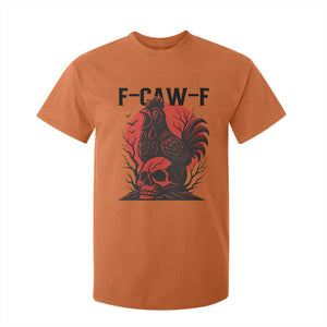 F Caw F Gothic Chicken Horror T Shirt For Kid Creepy Skull Rooster Halloween Dark Humor TS02 Orange Print Your Wear