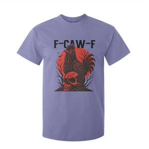 F Caw F Gothic Chicken Horror T Shirt For Kid Creepy Skull Rooster Halloween Dark Humor TS02 Violet Print Your Wear