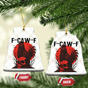 F Caw F Gothic Chicken Horror Ceramic Ornament Creepy Skull Rooster Halloween Dark Humor TS02 Print Your Wear