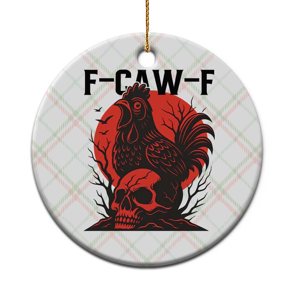 F Caw F Gothic Chicken Horror Ceramic Ornament Creepy Skull Rooster Halloween Dark Humor TS02 1pc Christmas Plaid Print Your Wear
