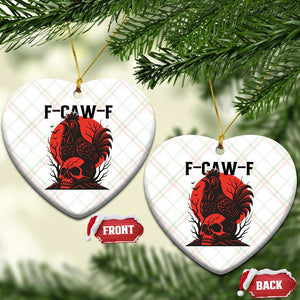 F Caw F Gothic Chicken Horror Ceramic Ornament Creepy Skull Rooster Halloween Dark Humor TS02 Print Your Wear